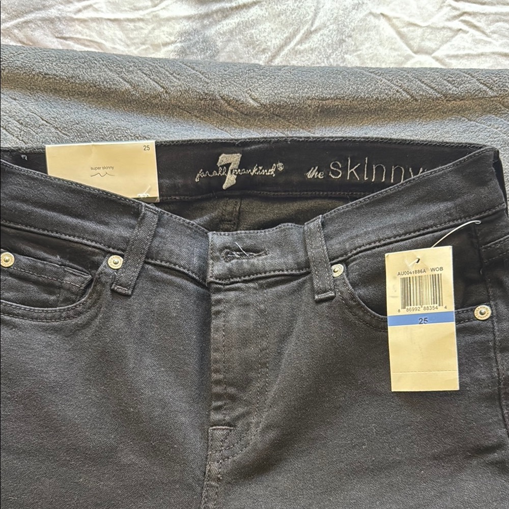 7 For All Mankind Women's Black Skinny Jeans